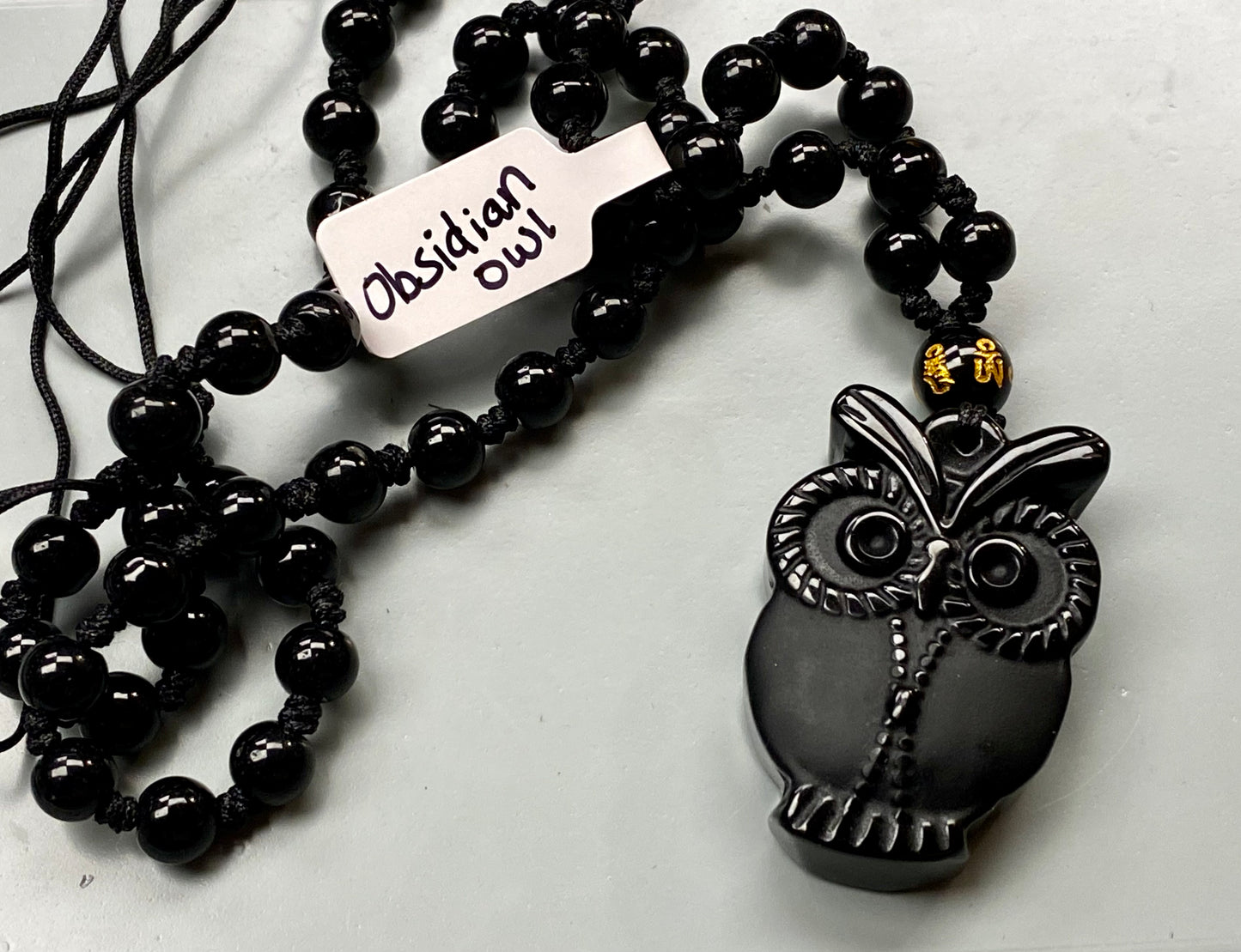 Black Obsidian Owl Necklace