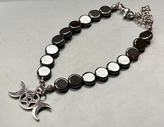 Triple Goddess Hematite Bracelet