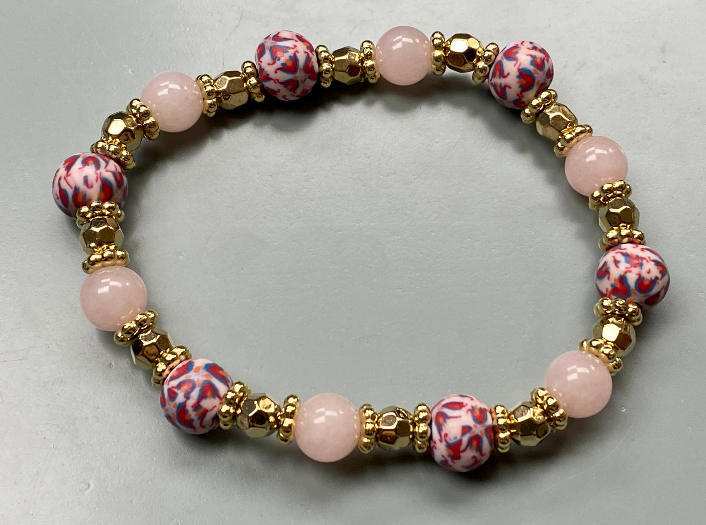 Rose Quartz & Gold Bracelet