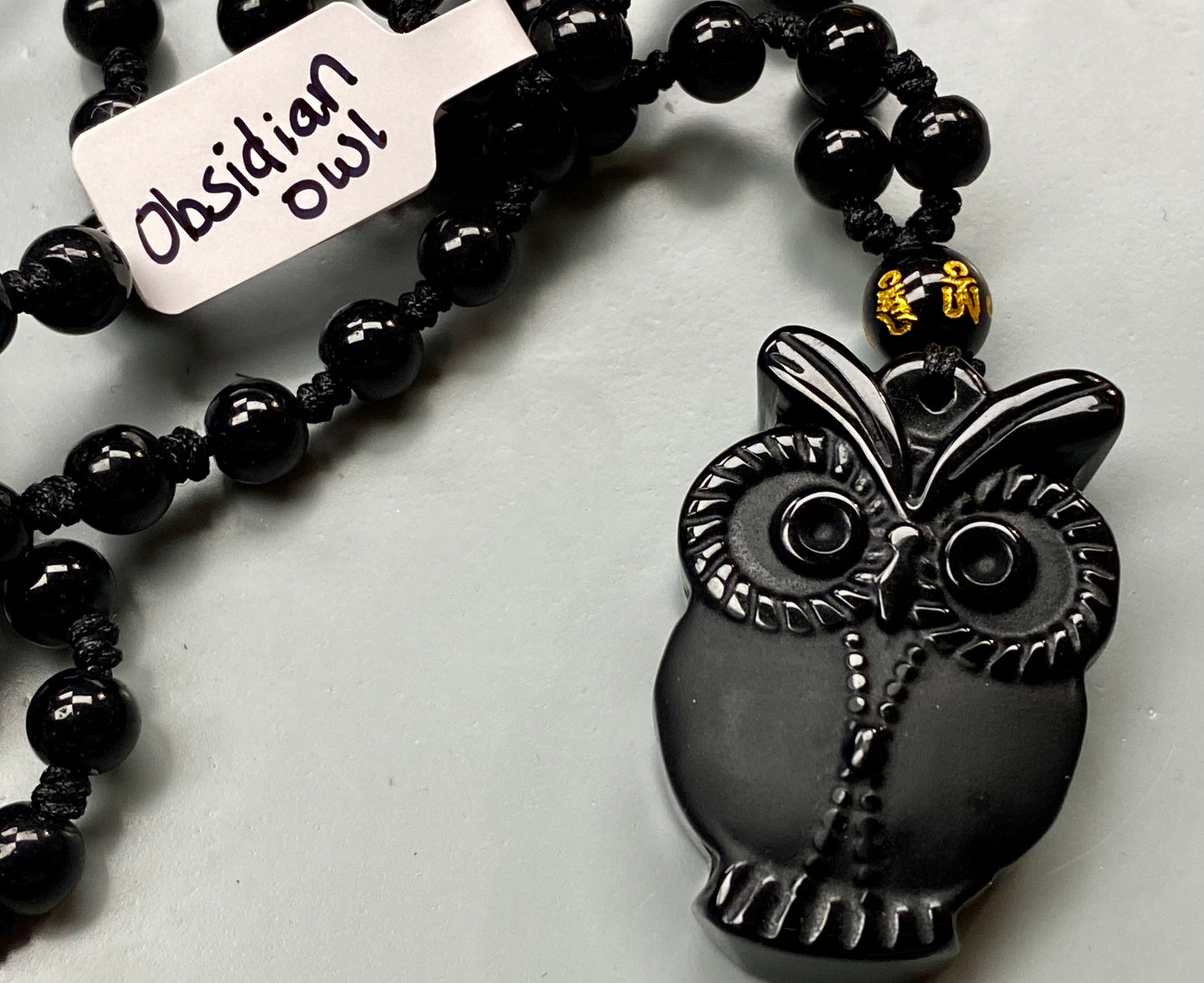 Black Obsidian Owl Necklace