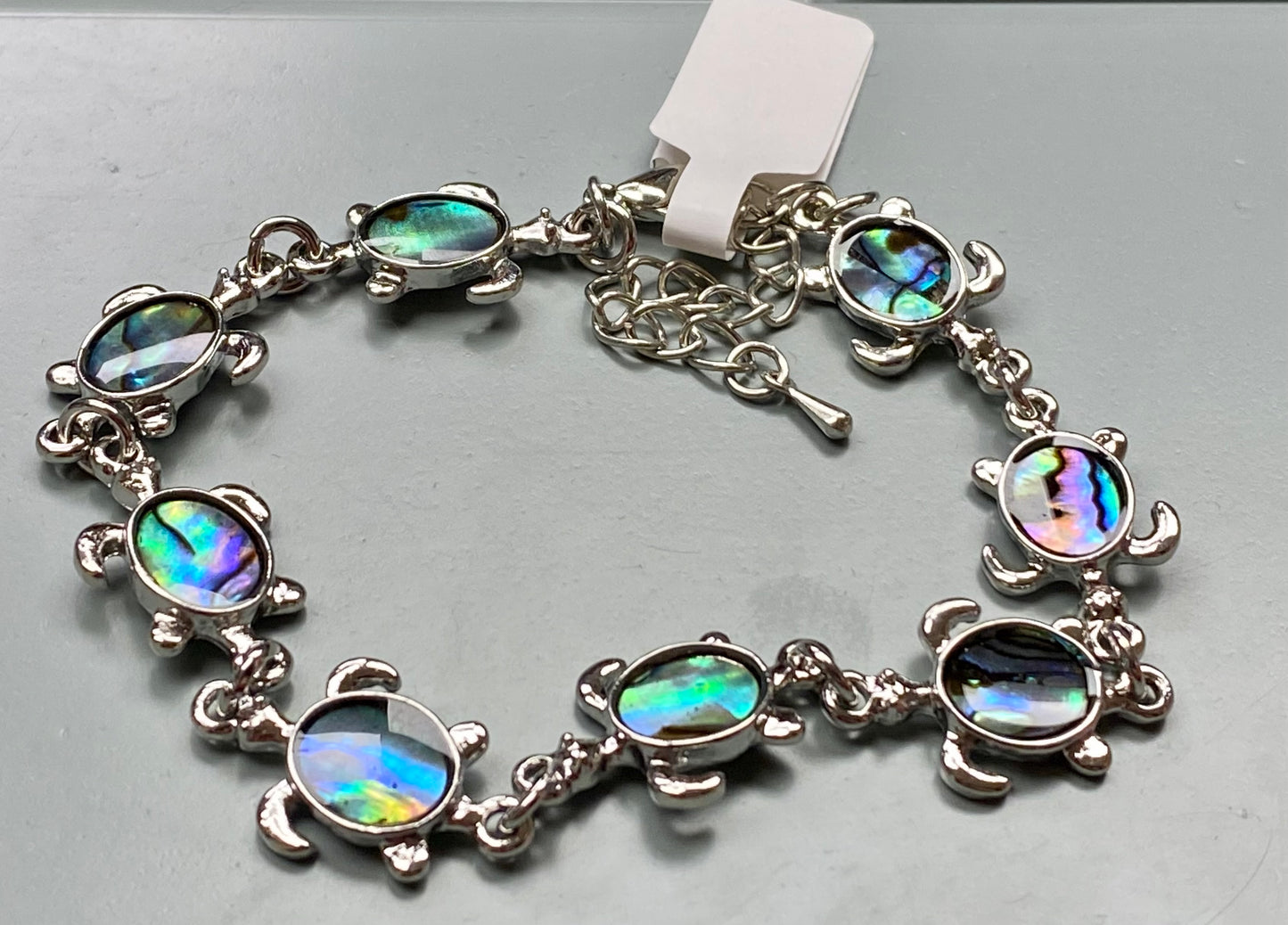 Abalone Shell Turtle Silver Bracelet