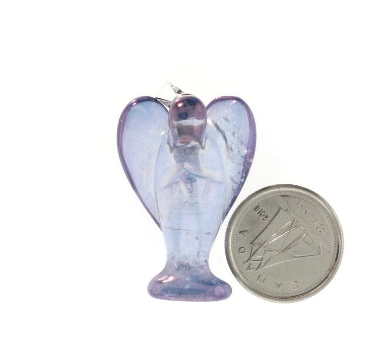 Lavender Aura Angel Crystal Pendant