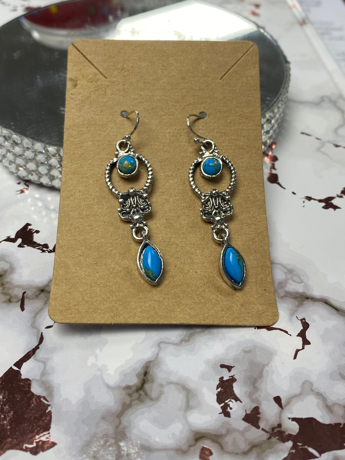 Blue Silver Earrings