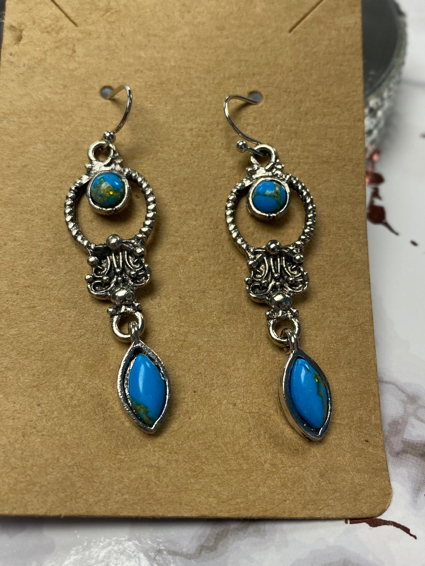 Blue Silver Earrings