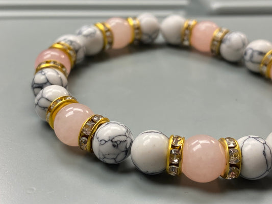 Rose Quartz & Howolite Bracelet