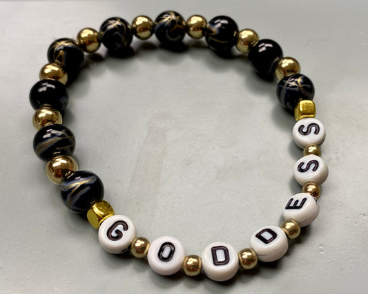 Gold & Black Goddess Bracelet