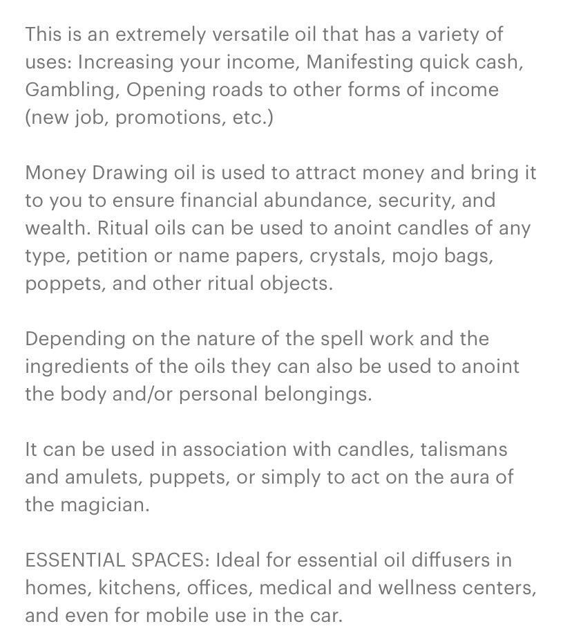 Spirit Oils ~ Money Drawing